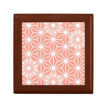 Japanese Asanoha Pattern - Coral Pink Gift Box by Floridity at Zazzle