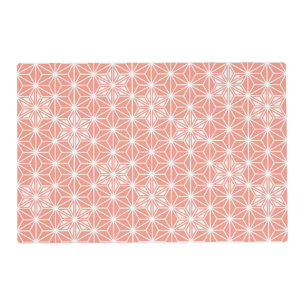 Japanese Asanoha pattern - coral pink Placemat