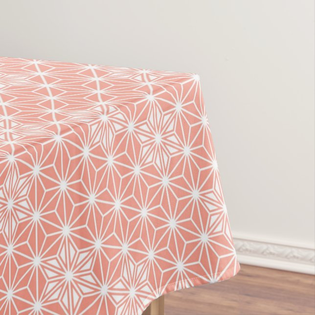 Japanese Asanoha pattern - coral pink Tablecloth (In Situ)
