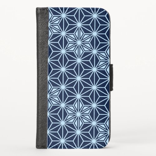 Japanese Asanoha pattern _ dark indigo blue iPhone X Wallet Case