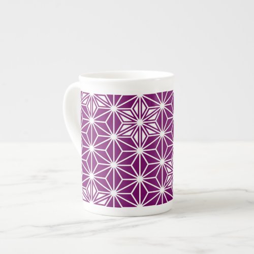 Japanese Asanoha pattern _ eggplant purple Bone China Mug