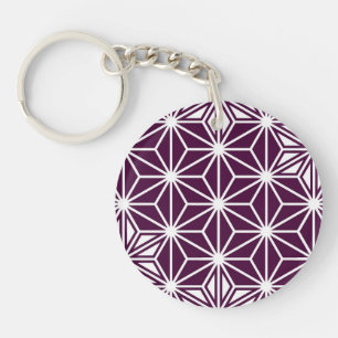 Japanese Asanoha pattern - eggplant purple Keychain