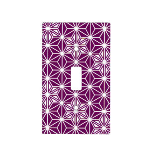 Japanese Asanoha Pattern, Eggplant Purple Light Switch Cover