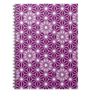 Japanese Asanoha pattern - eggplant purple Notebook