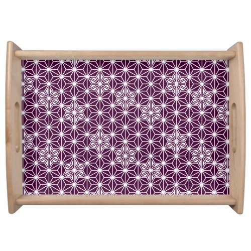 Japanese Asanoha pattern _ eggplant purple Serving Tray