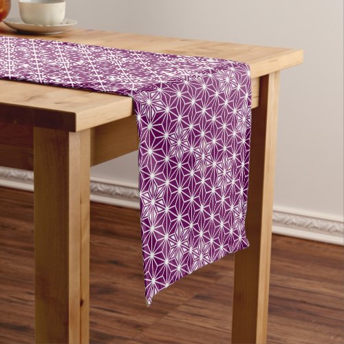 Japanese Asanoha Pattern Eggplant Purple Short Table Runner