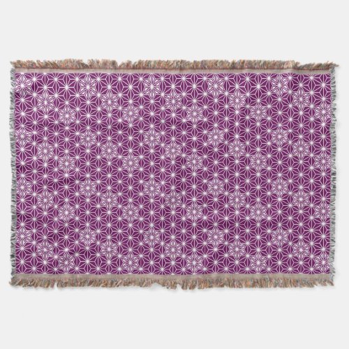 Japanese Asanoha Pattern Eggplant Purple Throw Blanket