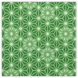 Japanese Asanoha Pattern, Emerald and Lime Green Fabric