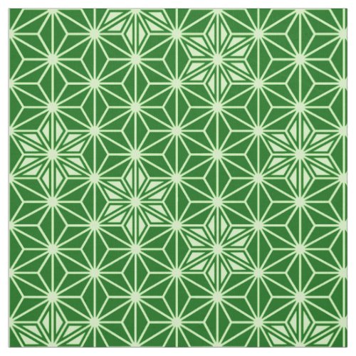 Japanese Asanoha Pattern Emerald and Lime Green Fabric