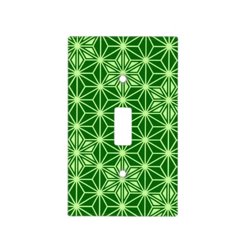 Japanese Asanoha Pattern Emerald and Lime Green Light Switch Cover