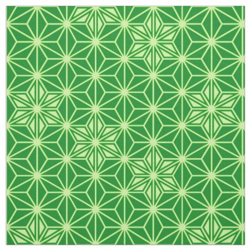 Japanese Asanoha pattern _ emerald green Fabric