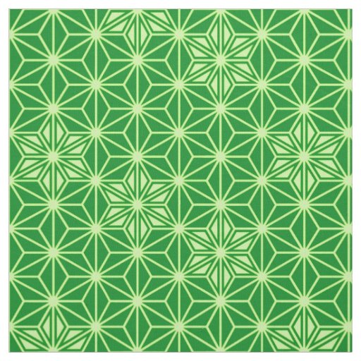 Japanese Asanoha pattern - emerald green Fabric