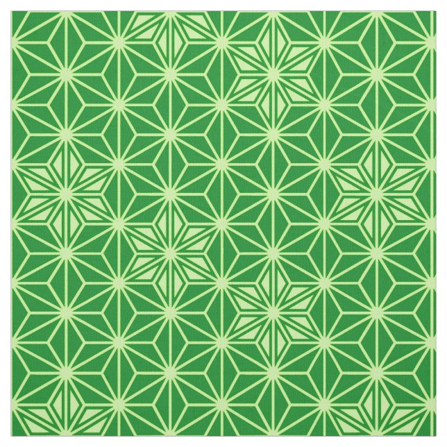 Japanese Asanoha pattern - emerald green Fabric (Swatch)