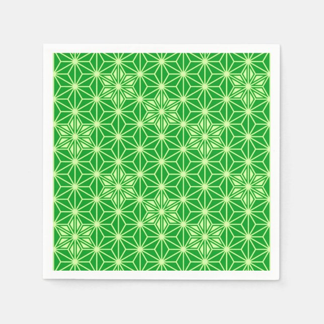 Japanese Asanoha pattern - emerald green Paper Napkins (Front)
