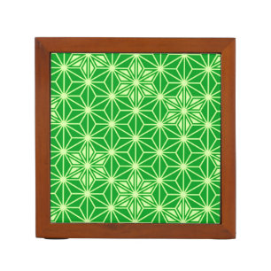 Japanese Asanoha pattern - emerald green Pencil Holder