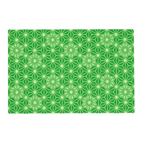 Japanese Asanoha pattern _ emerald green Placemat