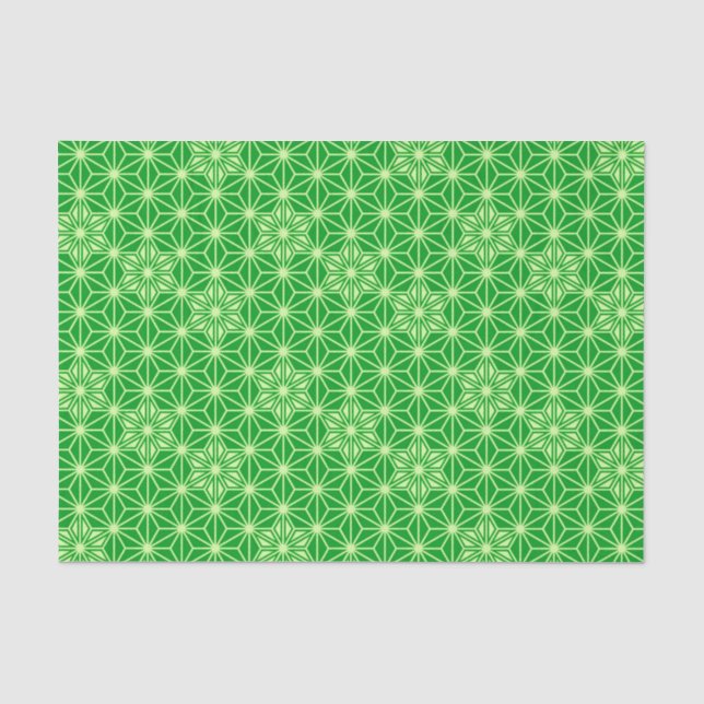 Japanese Asanoha pattern - emerald green Tissue Paper (Front)