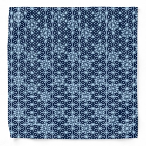 Japanese Asanoha pattern _ indigo blue Bandana