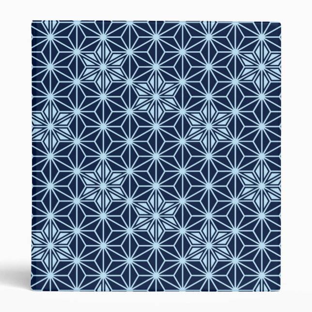 Japanese Asanoha pattern - indigo blue Binder (Front)