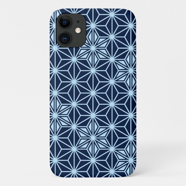 Japanese Asanoha pattern - indigo blue Case-Mate iPhone Case (Back)