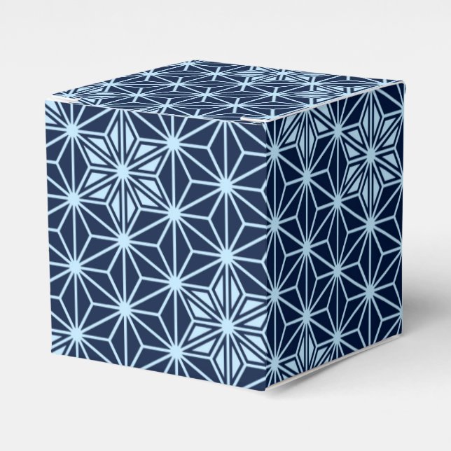 Japanese Asanoha pattern - indigo blue Favor Boxes (Front Side)