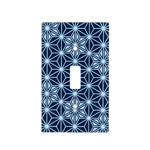 Japanese Asanoha pattern Indigo Blue Light Switch Cover