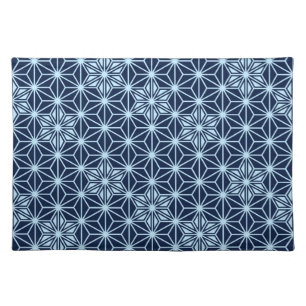 Japanese Asanoha pattern - indigo blue Placemat