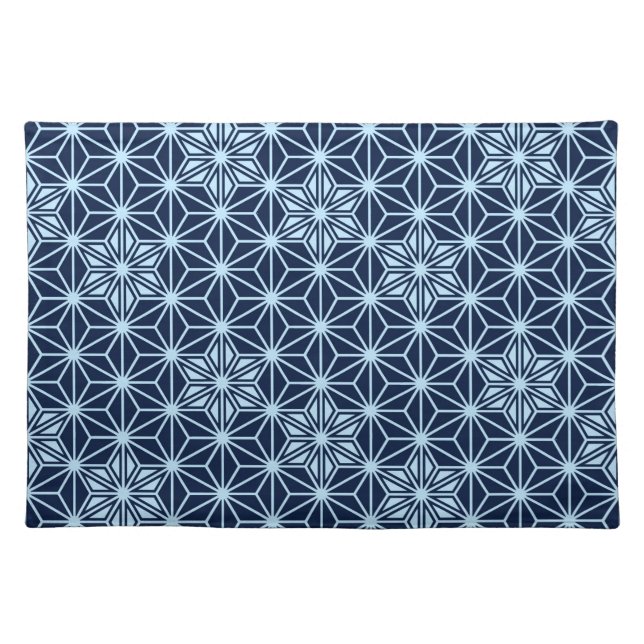 Japanese Asanoha pattern - indigo blue Placemat (Front)