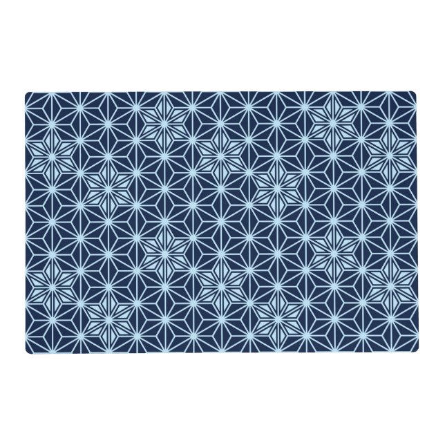 Japanese Asanoha pattern - Indigo Blue Placemat (Front)