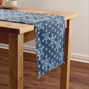 Japanese Asanoha pattern, Indigo Blue Short Table Runner