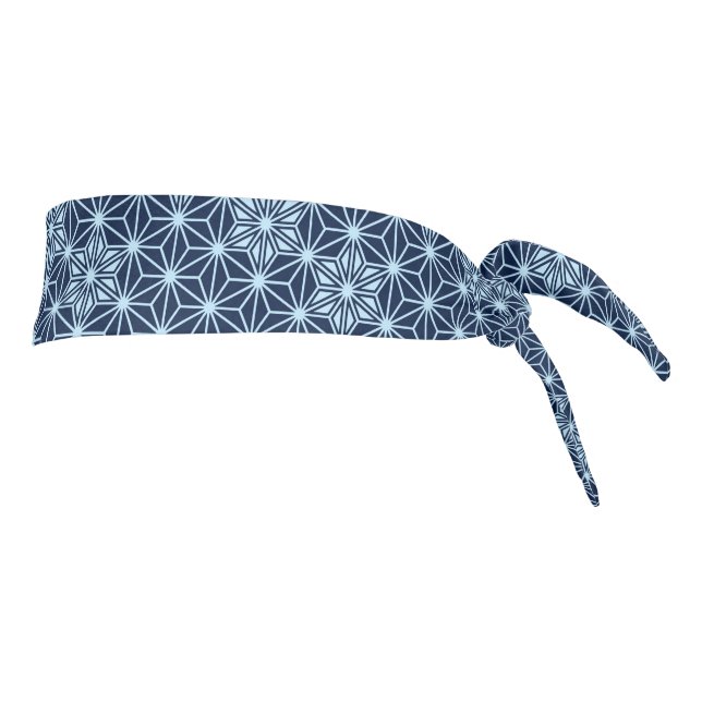 Japanese Asanoha pattern - Indigo Blue Tie Headband (Rotate 90)