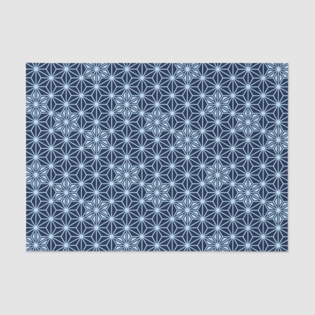 Japanese Asanoha pattern - Indigo Blue Tissue Paper (Front)