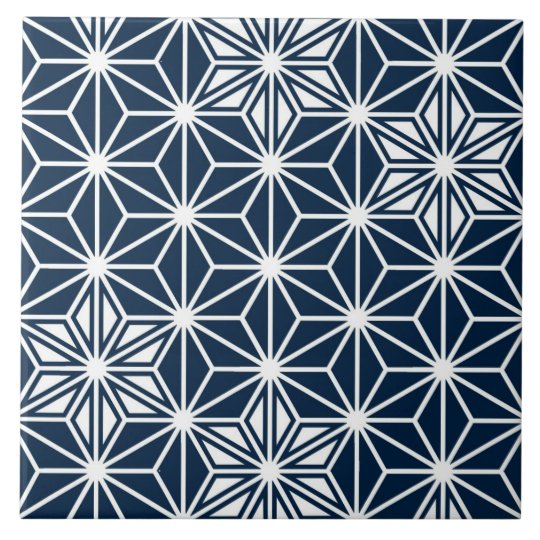 Japanese Asanoha pattern - indigo blue & white Ceramic Tile | Zazzle.com