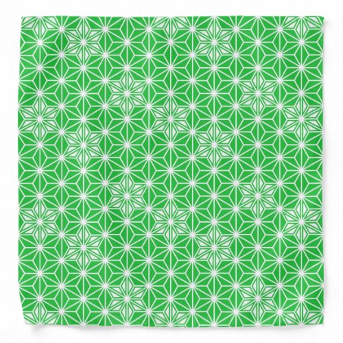 Japanese Asanoha pattern _ jade green Bandana
