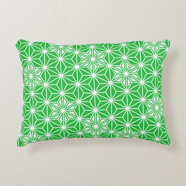 Japanese Asanoha pattern - jade green Decorative Pillow (Front)