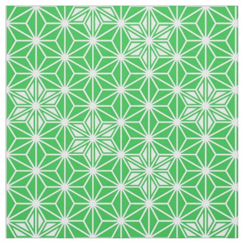 Japanese Asanoha pattern _ jade green Fabric