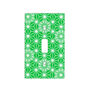 Japanese Asanoha pattern, Jade Green Light Switch Cover