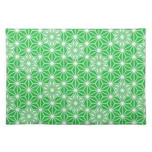 Japanese Asanoha pattern - jade green Placemat