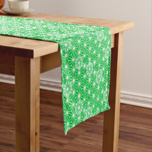 Japanese Asanoha pattern, Jade Green Short Table Runner