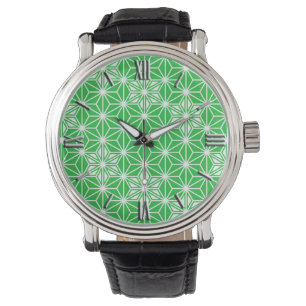 Japanese Asanoha pattern - jade green Watch