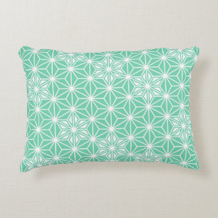 Japanese Asanoha pattern - light aqua Decorative Pillow