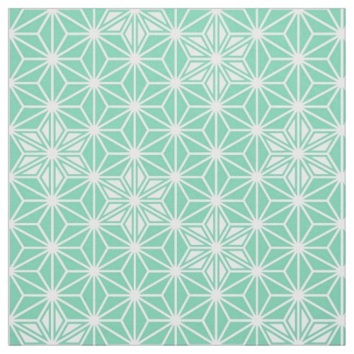 Japanese Asanoha pattern _ light aqua Fabric