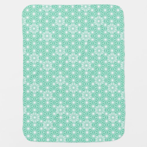 Japanese Asanoha pattern _ light aqua Receiving Blanket