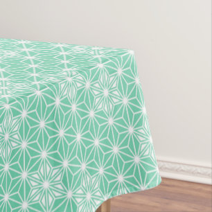 Japanese Asanoha pattern - light aqua Tablecloth