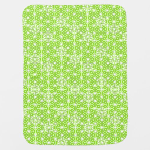 Japanese Asanoha pattern _ light lime green Baby Blanket