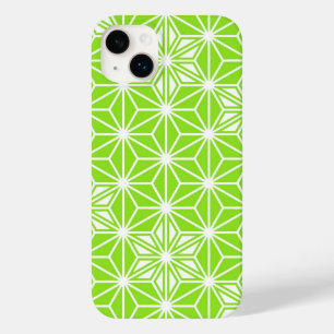 Japanese Asanoha pattern - light lime green Case-Mate iPhone 14 Plus Case