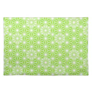 Japanese Asanoha pattern - light lime green Cloth Placemat