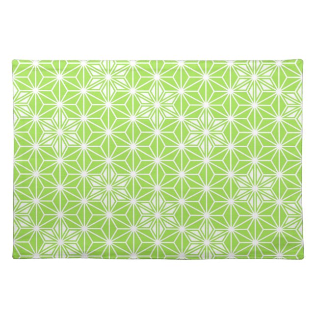 Japanese Asanoha pattern - light lime green Cloth Placemat (Front)
