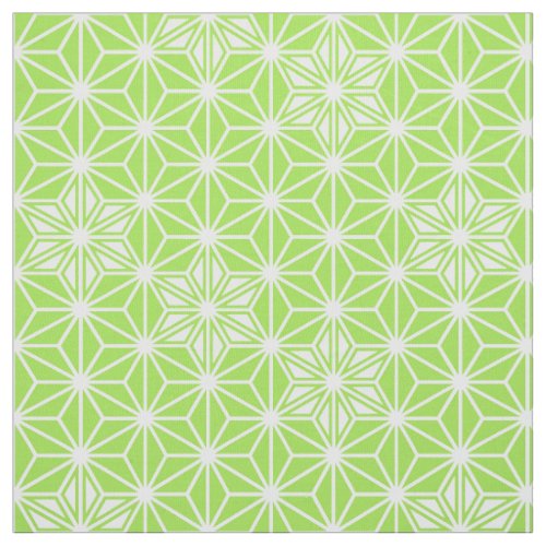 Japanese Asanoha pattern _ light lime green Fabric