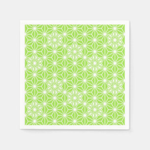 Japanese Asanoha pattern - light lime green Paper Napkins